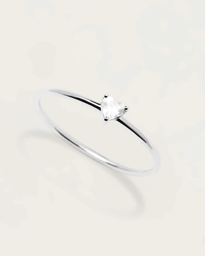 WHITE HEART GOLD/SILVER RING