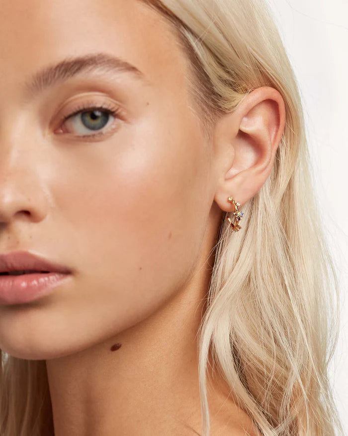 FIVE GOLD EARRINGS