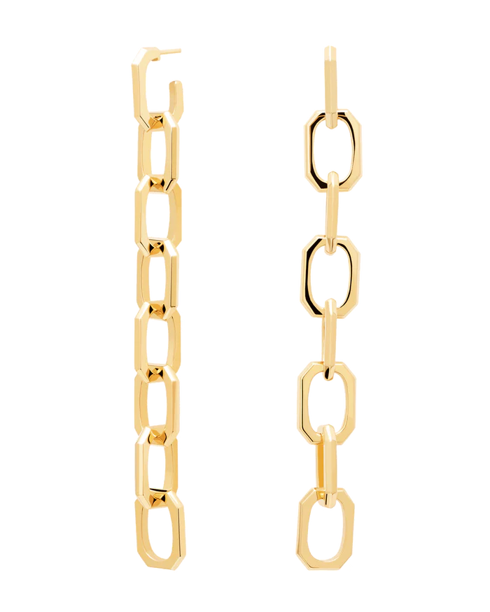 ENDLESS SIGNATURE CHAIN GOLD/SILVER EARRINGS