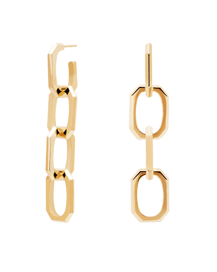 SIGNATURE CHAIN GOLD/SILVER EARRINGS