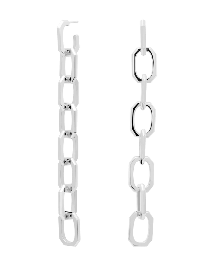 ENDLESS SIGNATURE CHAIN GOLD/SILVER EARRINGS