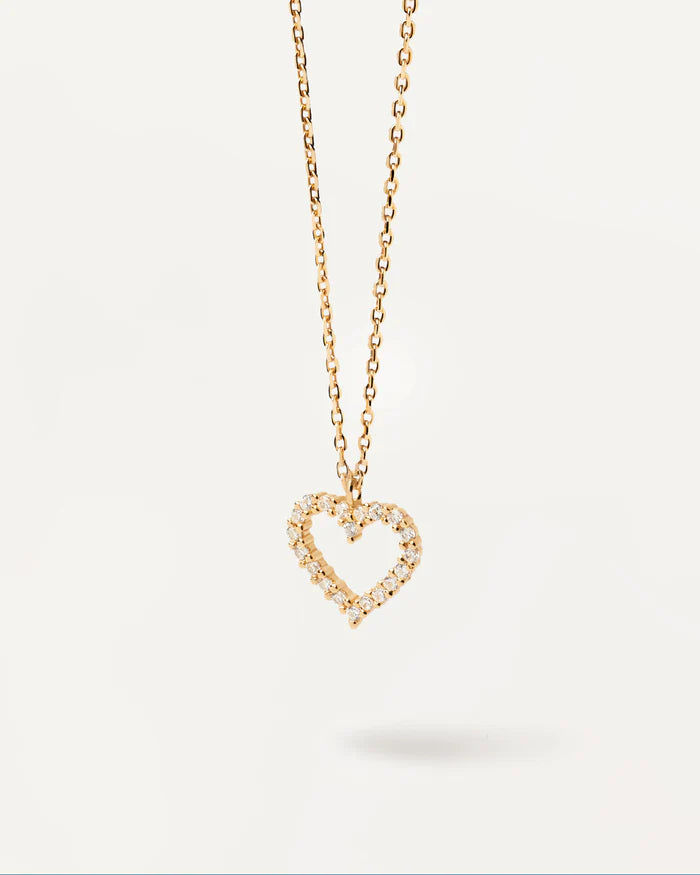 WHITE HEART GOLD/SILVER NECKLACE