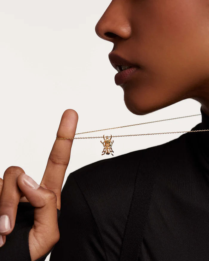 COURAGE BEETLE AMULET NECKLACE