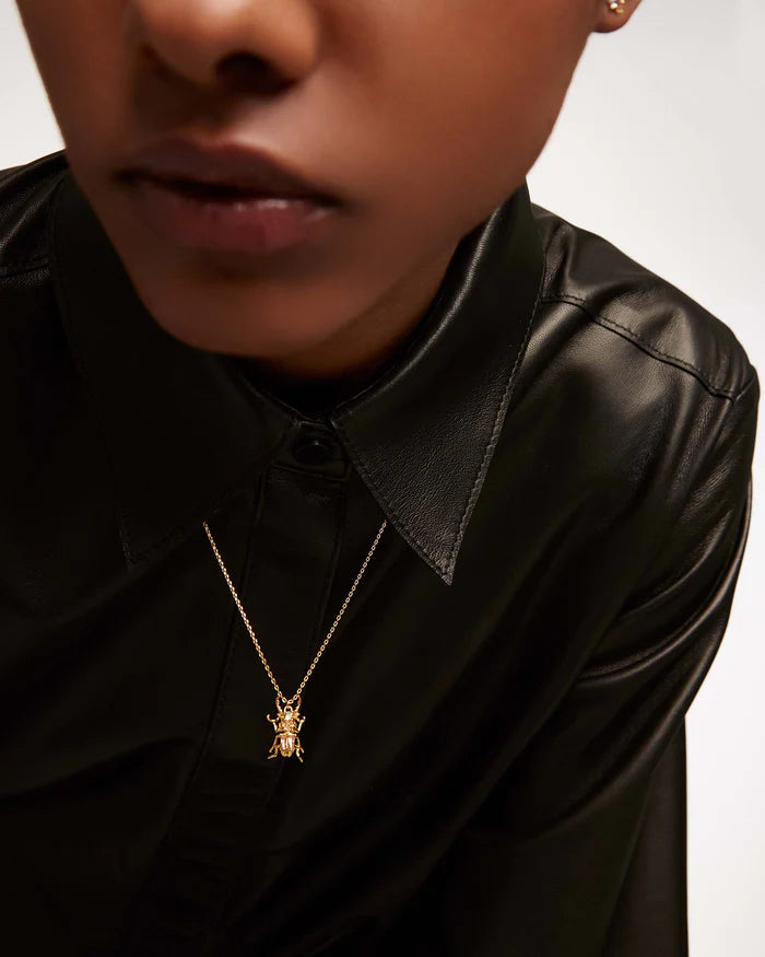 COURAGE BEETLE AMULET NECKLACE