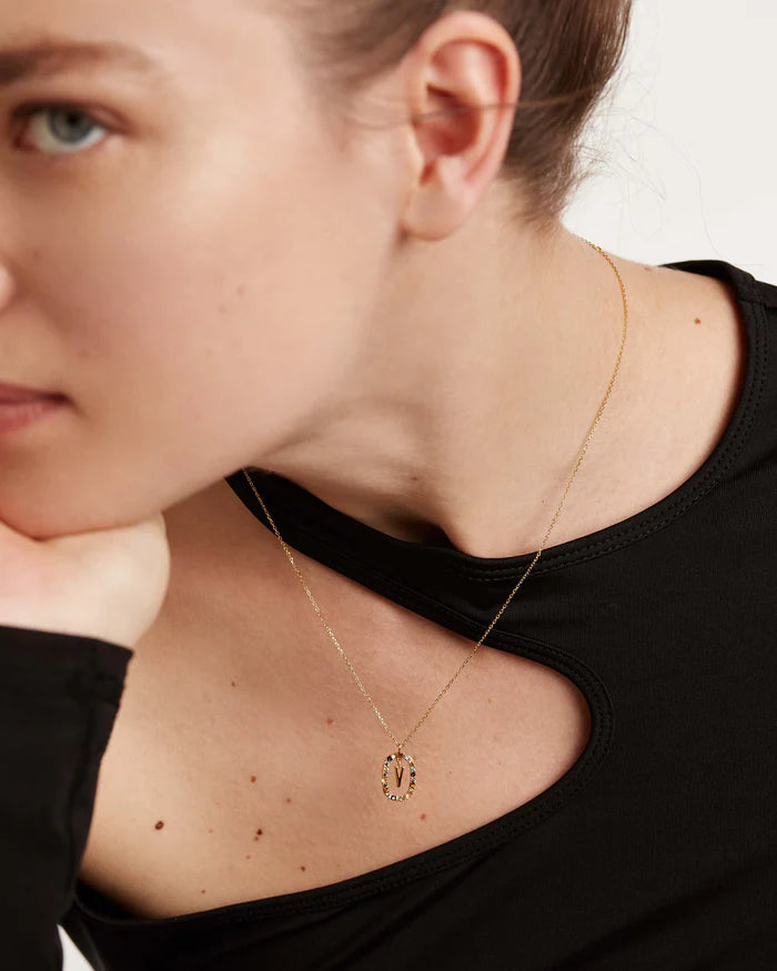 LETTER V NECKLACE