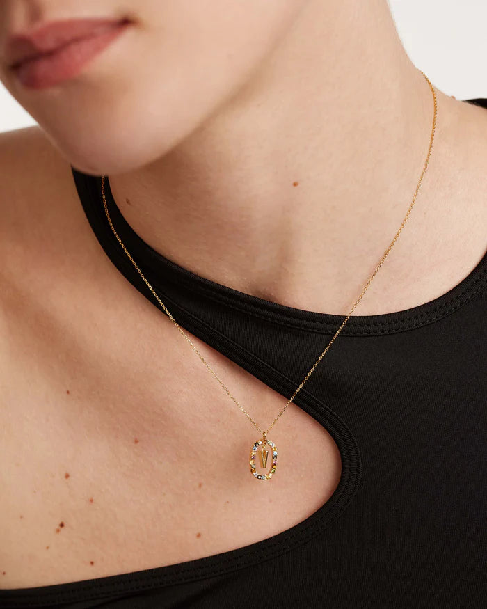 LETTER V NECKLACE