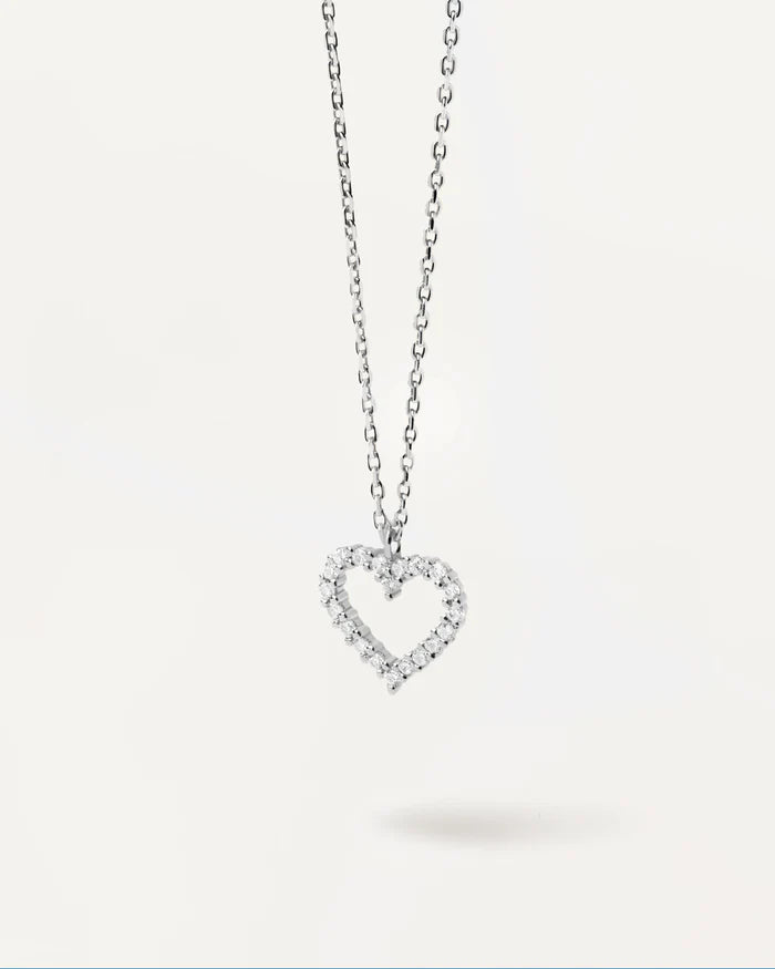 WHITE HEART GOLD/SILVER NECKLACE