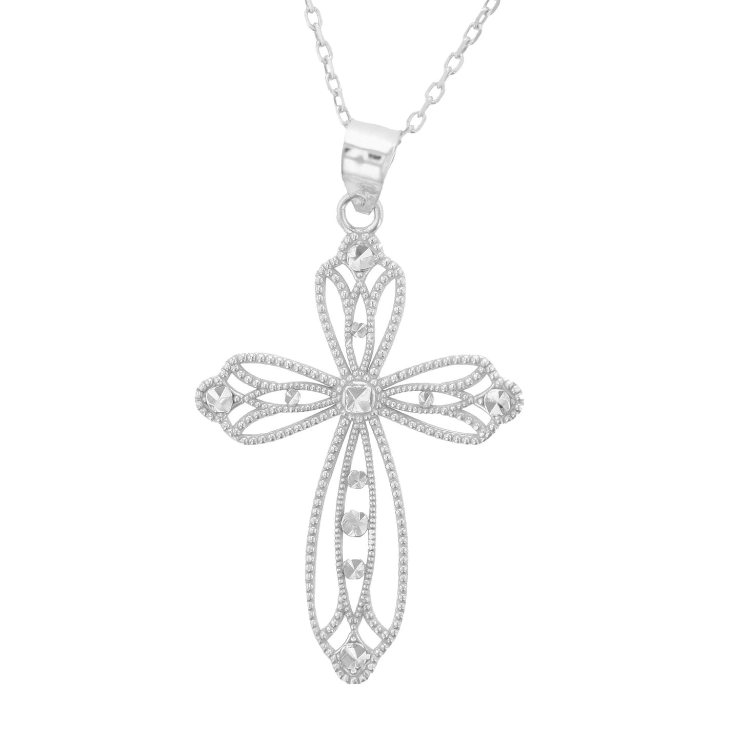 Sterling Silver Filigree Cross Necklace