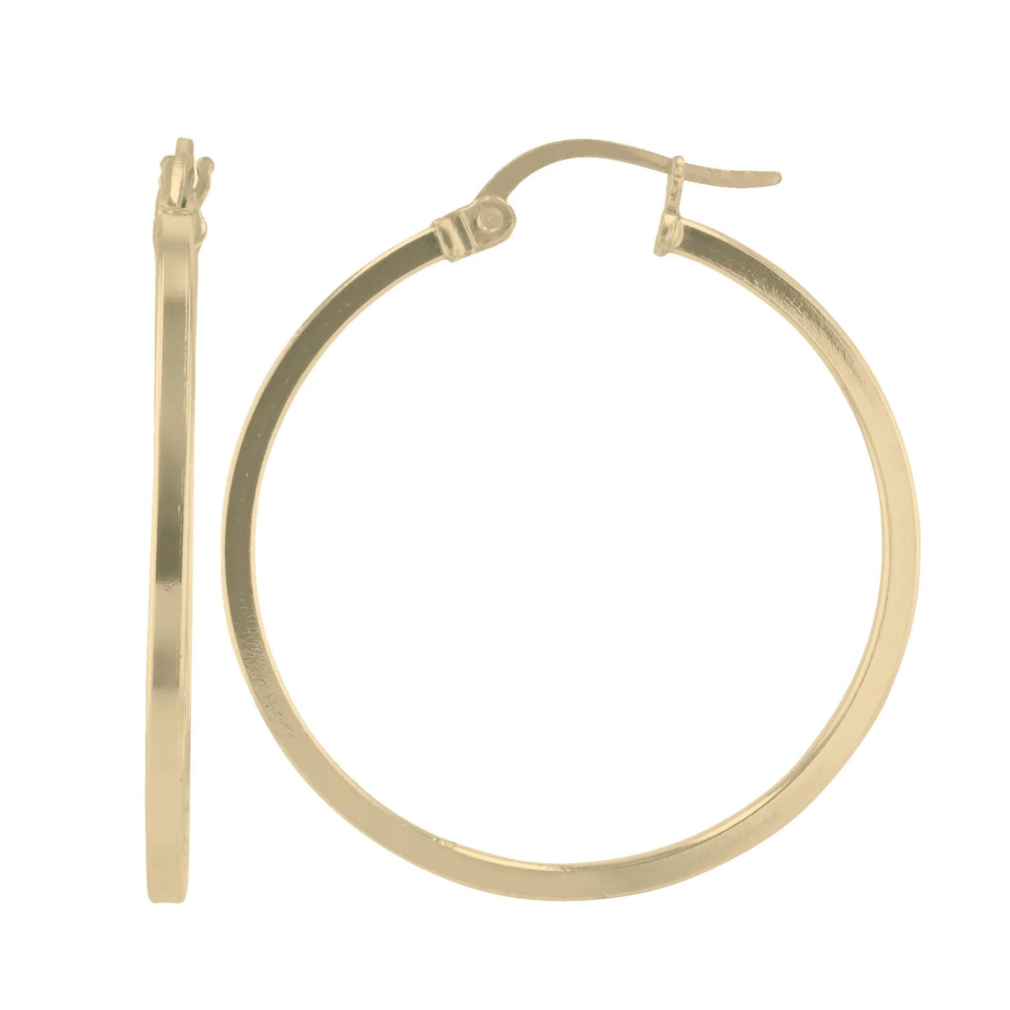 1.5MM X 30MM OD Square Shape Tube Round Hoop Earrings