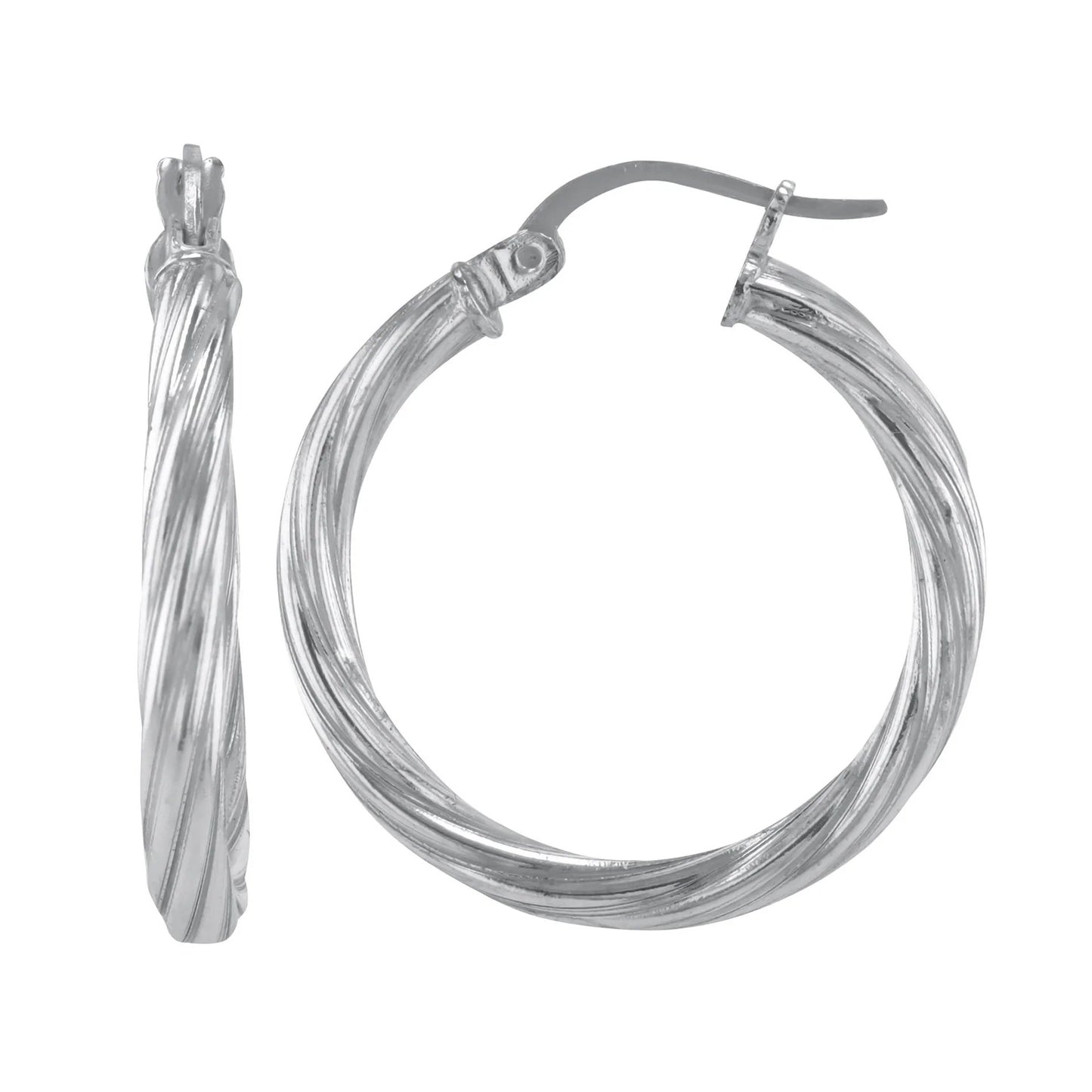 3mmX25mm Round Corrugated Tube Round Polished Earrings