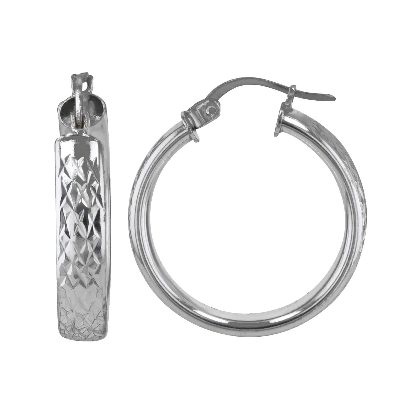 5mm x 25mm Obelesque Round Diamond Cut Tube Earrings