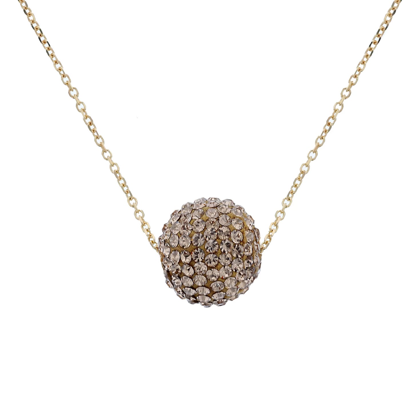 18K Gold Plated Sterling Silver Circle Medallion Necklace with Light Colorado Crystal