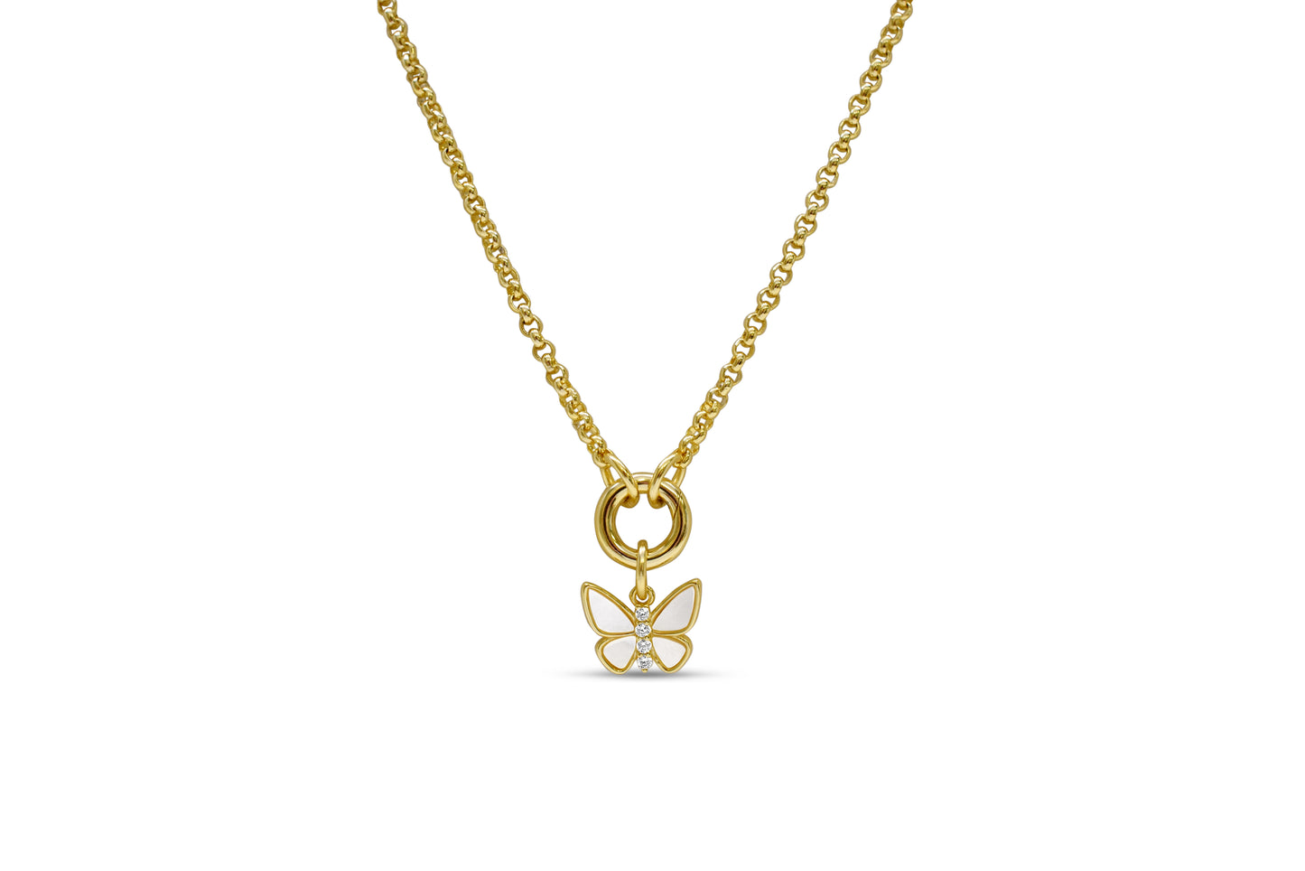 Simple Stone Butterfly Necklace