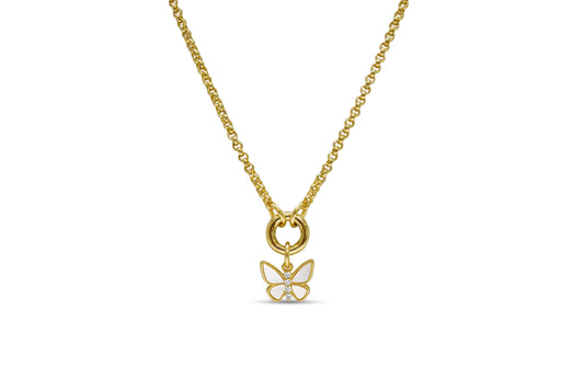 Simple Stone Butterfly Necklace