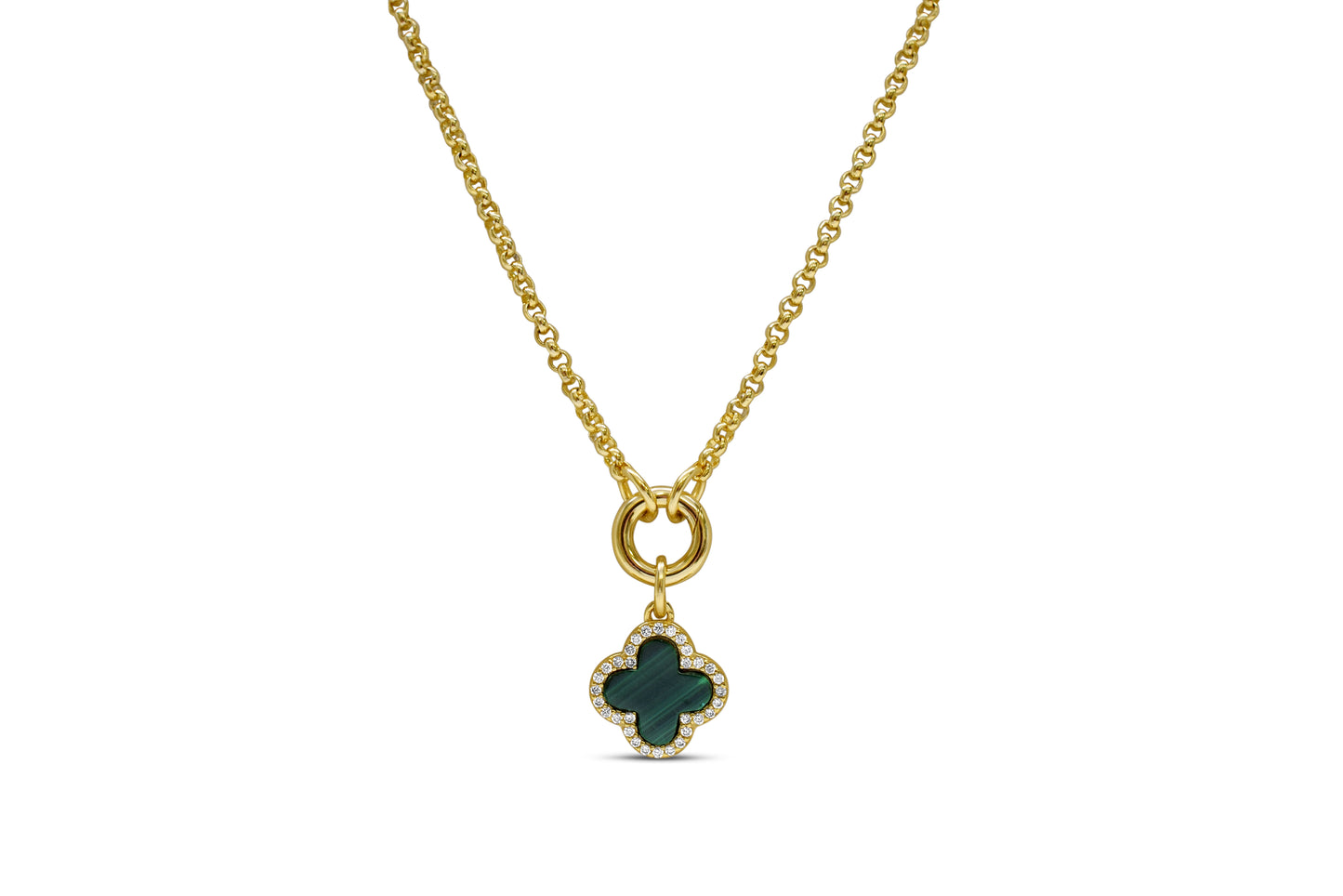 Malachite Clover Necklace
