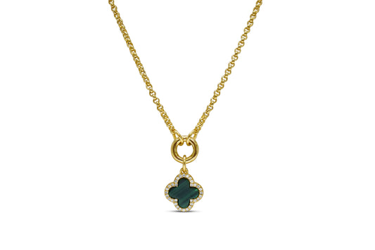 Malachite Clover Necklace