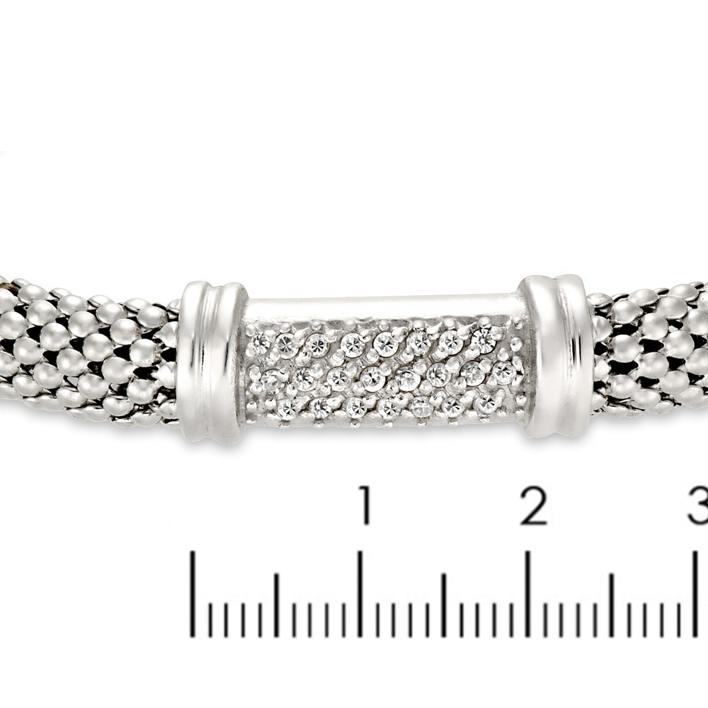 STERLING SILVER CUFF WITH CZ TOP BANGLE