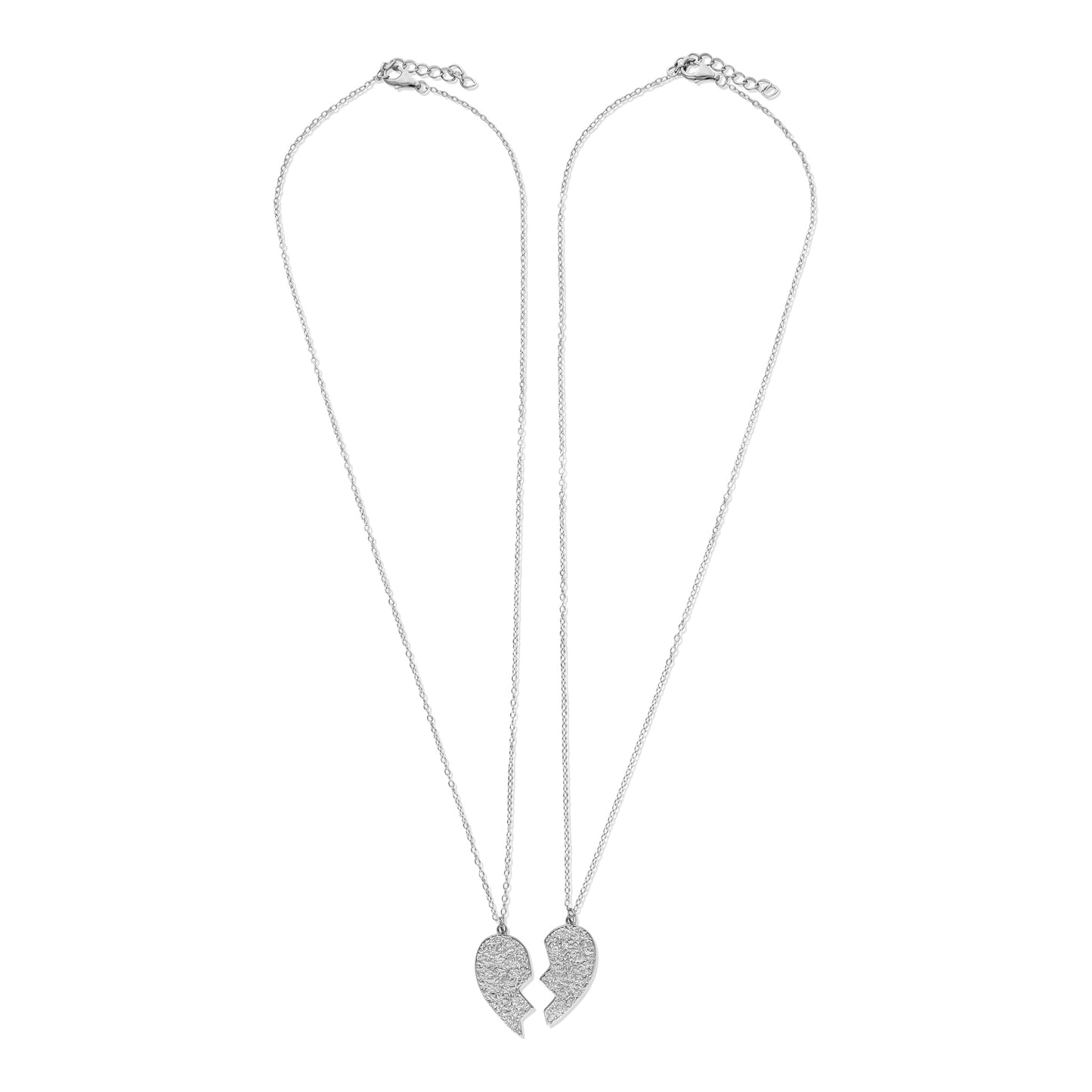 STERLING SILVER 16+1" FRIENDSHIP NECKLACE SET (2 NECKLACES)