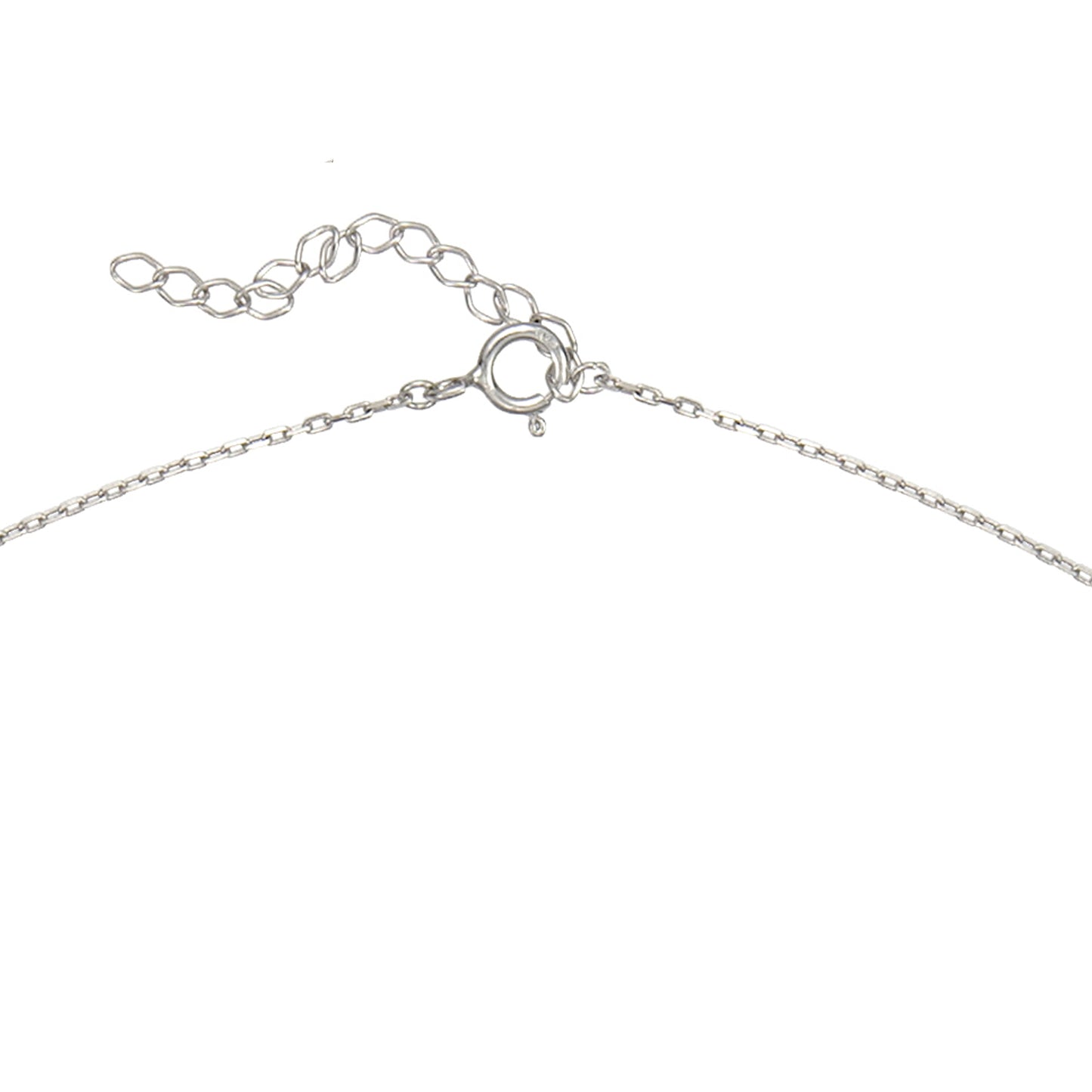 STERLING SILVER CZ PAVE BAR ON CHAIN 18" RHOD