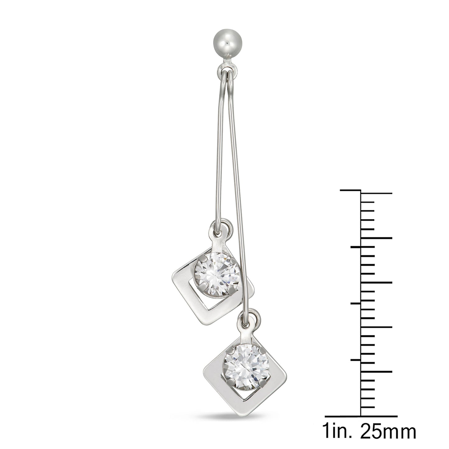 STERLING SILVER FANCY CZ DROP