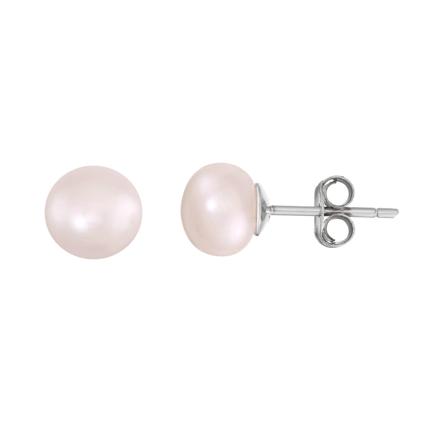 STERLING SILVER 5-6MM NATURAL PINK POTATO PEARL STUD