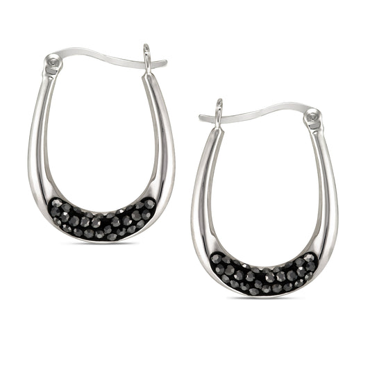 STERLING SILVER CRYSTAL "HEMATITE" EARRING