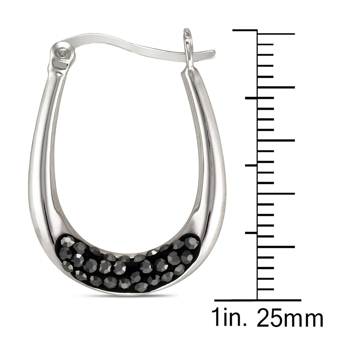 STERLING SILVER CRYSTAL "HEMATITE" EARRING