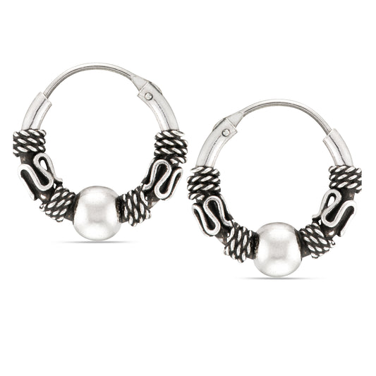 STERLING SILVER BALI ENDLESS HOOP