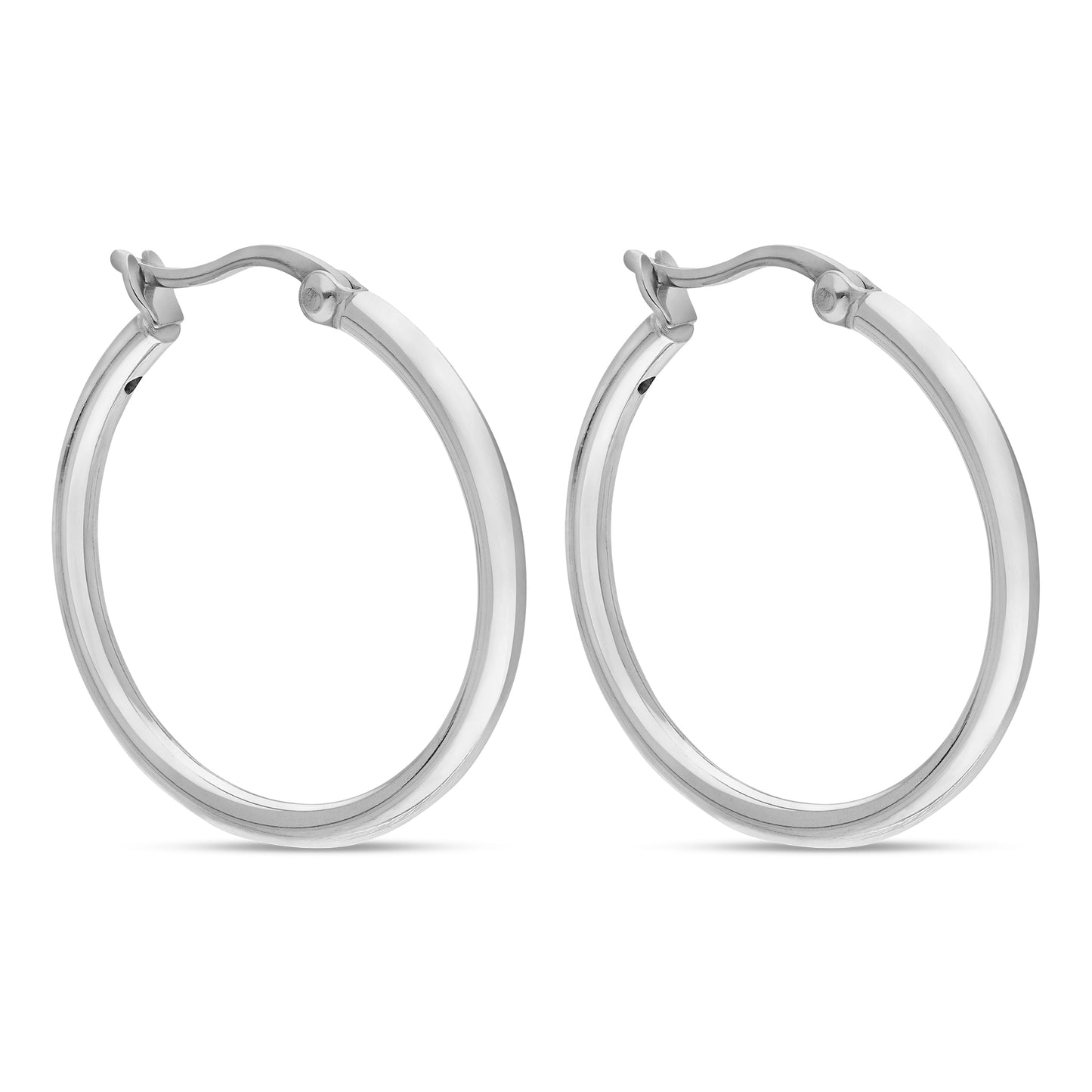 STERLING SILVER 2X24MM HOOP RHODIUM PLATED