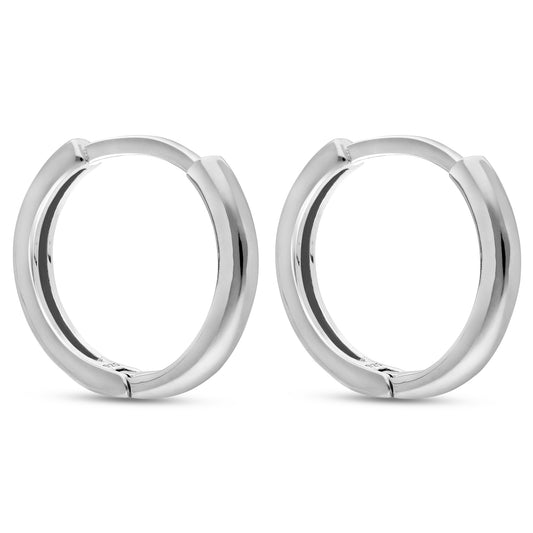 STERLING SILVER 14MM  HUGGY