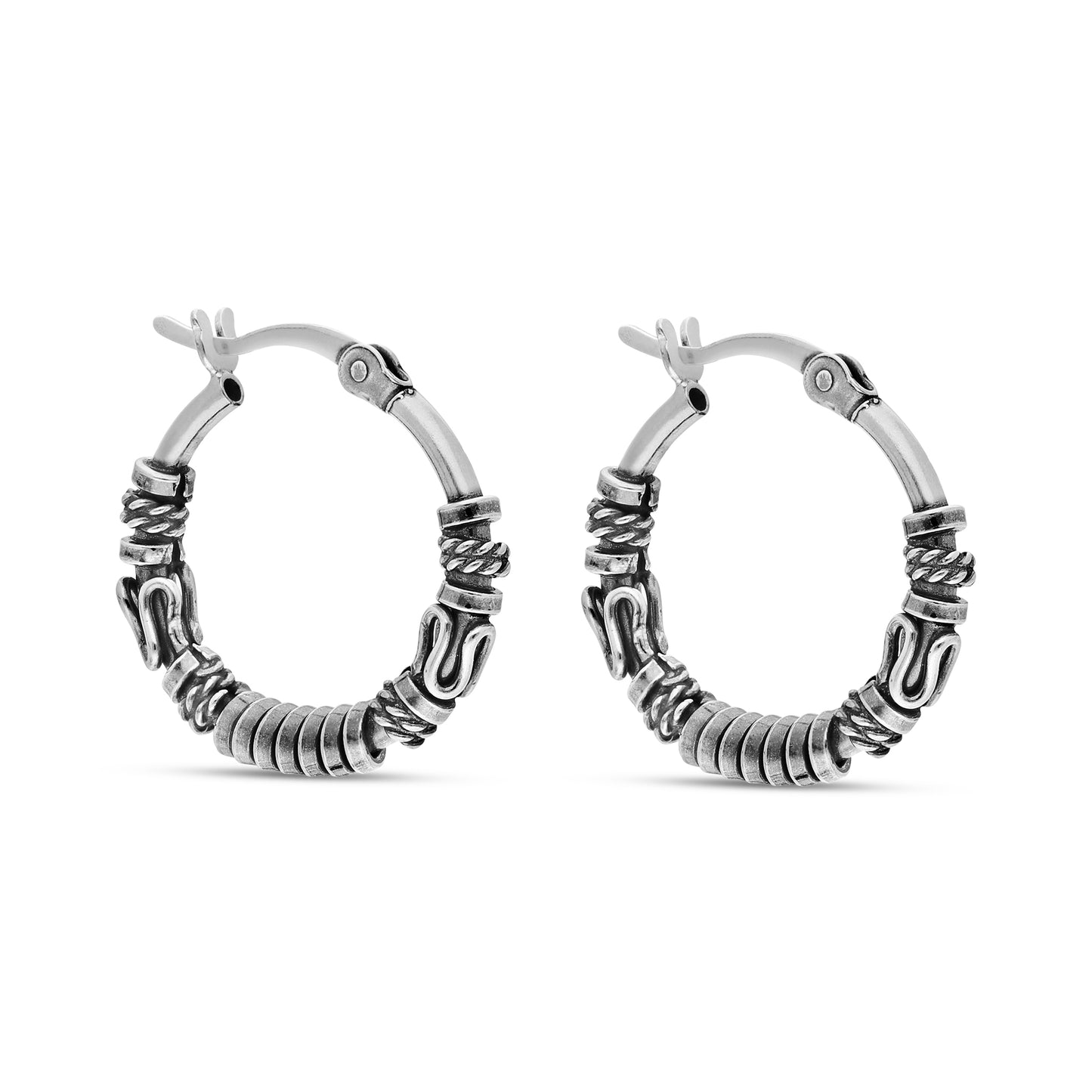 STERLING SILVER 22 MM BALI HOOP