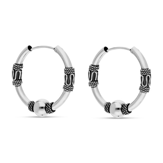 STERLING SILVER 30MM BALI HOOP