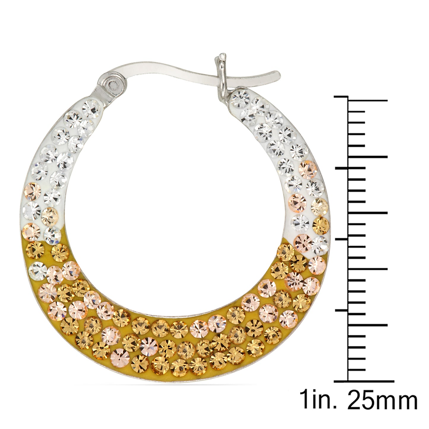 STERLING SILVER GRADUATED HOOP IN COLORADO CRYSTALS