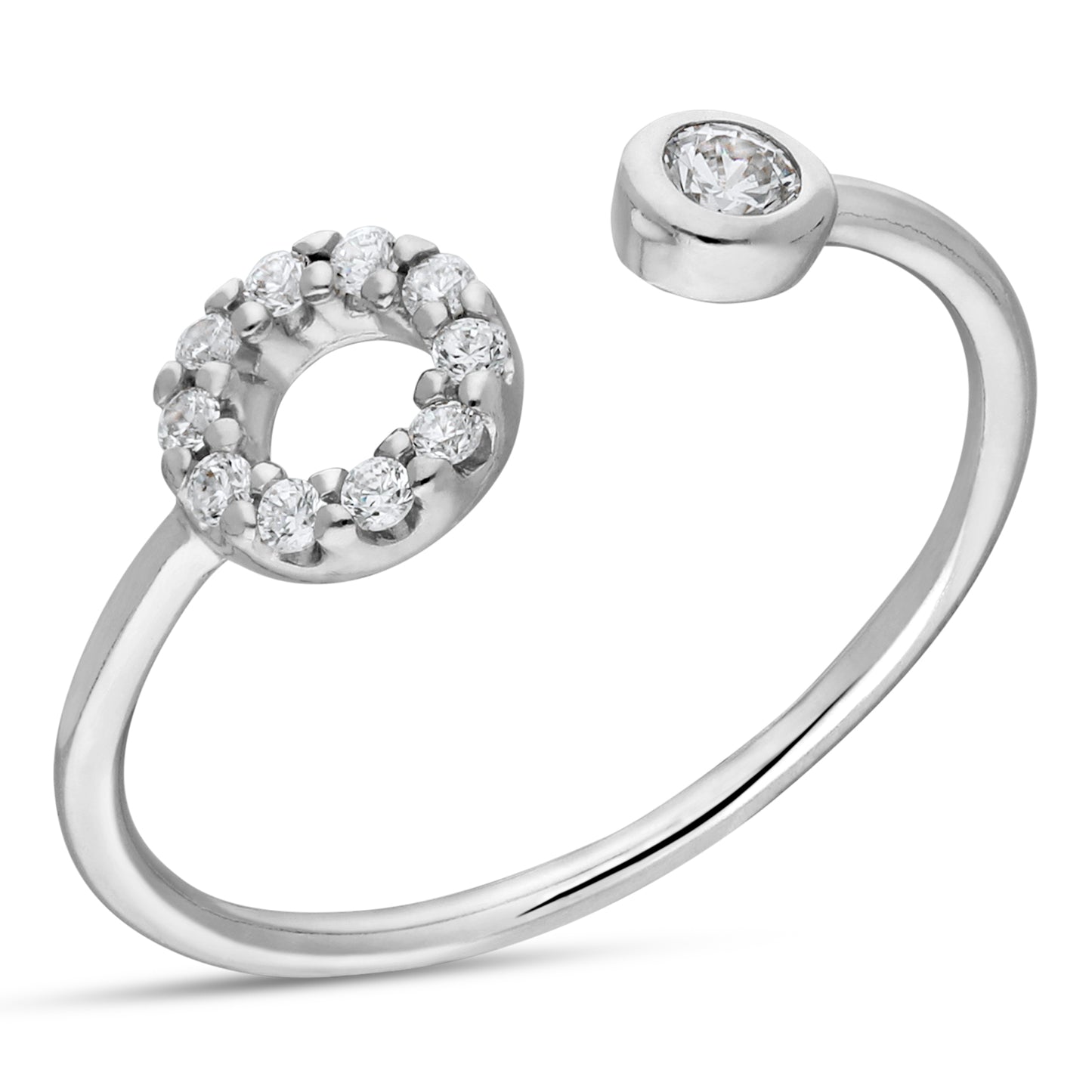 CZ OPEN MOUNT RING RHOD