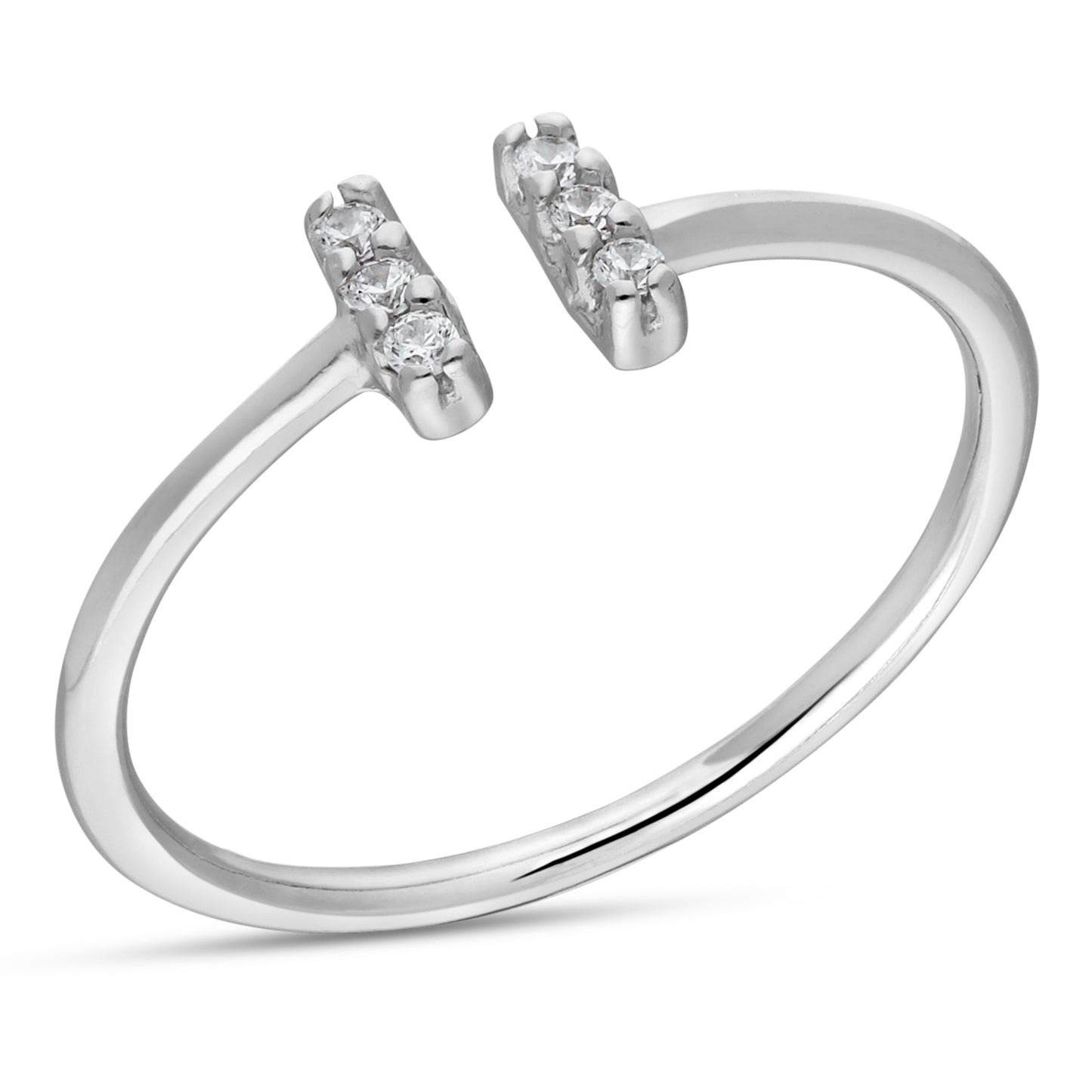 CZ OPEN MOUNT RING RHOD