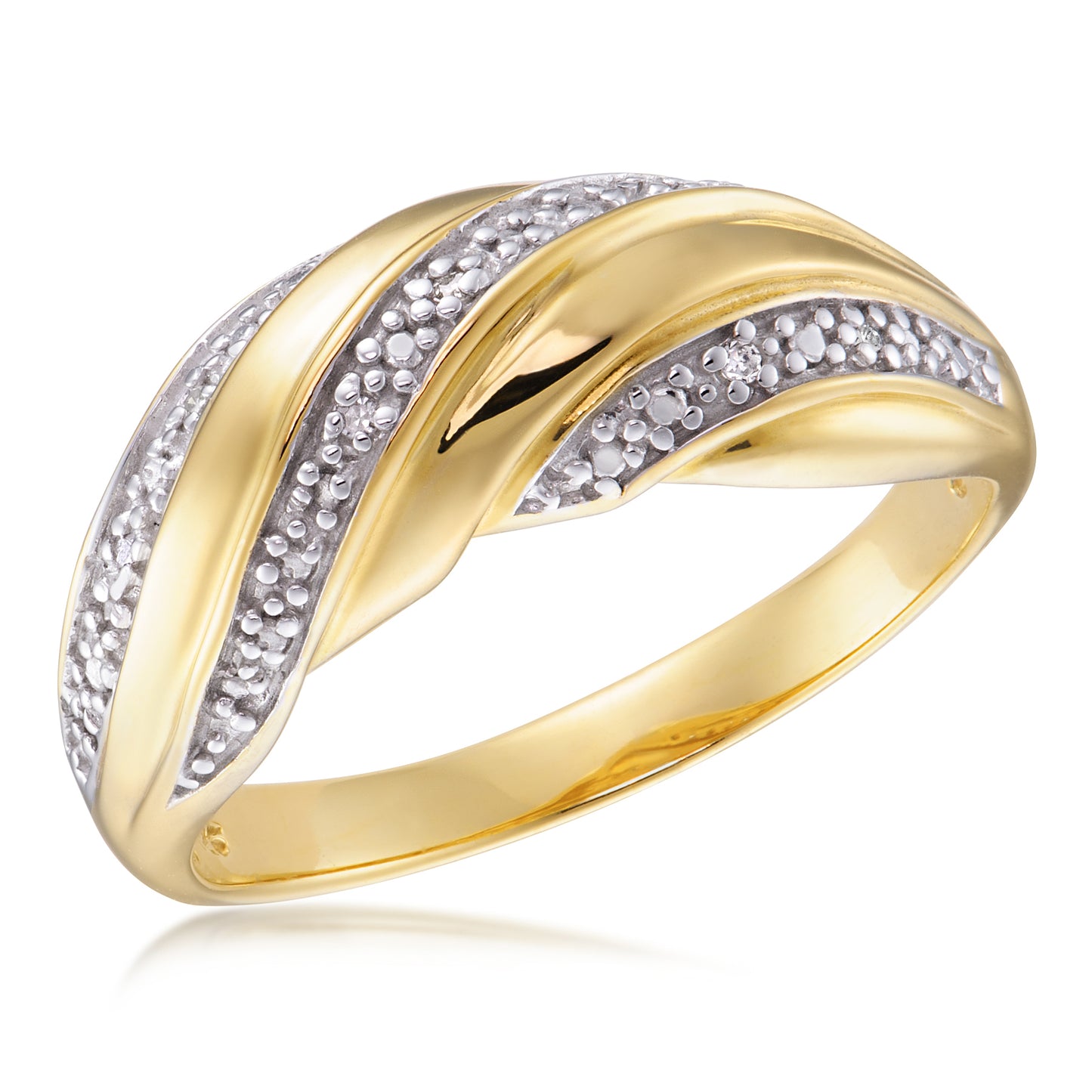 STG SILVER GOLD PLATED 6 DIAMONDS X0.0033CT