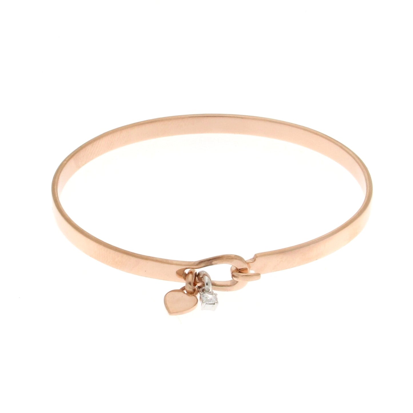 STERLING SILVER ROSE GOLD PLATED"  LOVE"  BANGLE