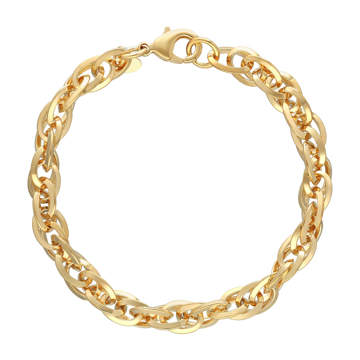 8" Yellow Gold Oval Multi-Link Bracelet