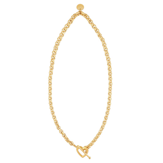 Rolo Link Heart Toggle Necklace