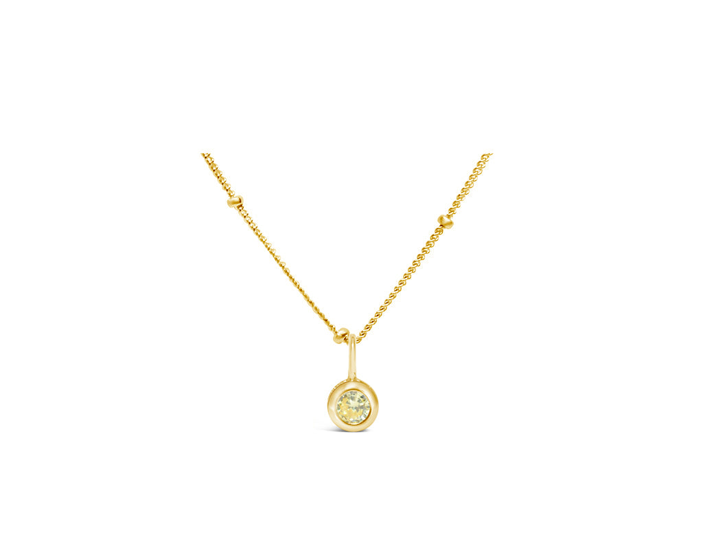 Cubic Zirconia Gold/Silver plated Bezel Necklace