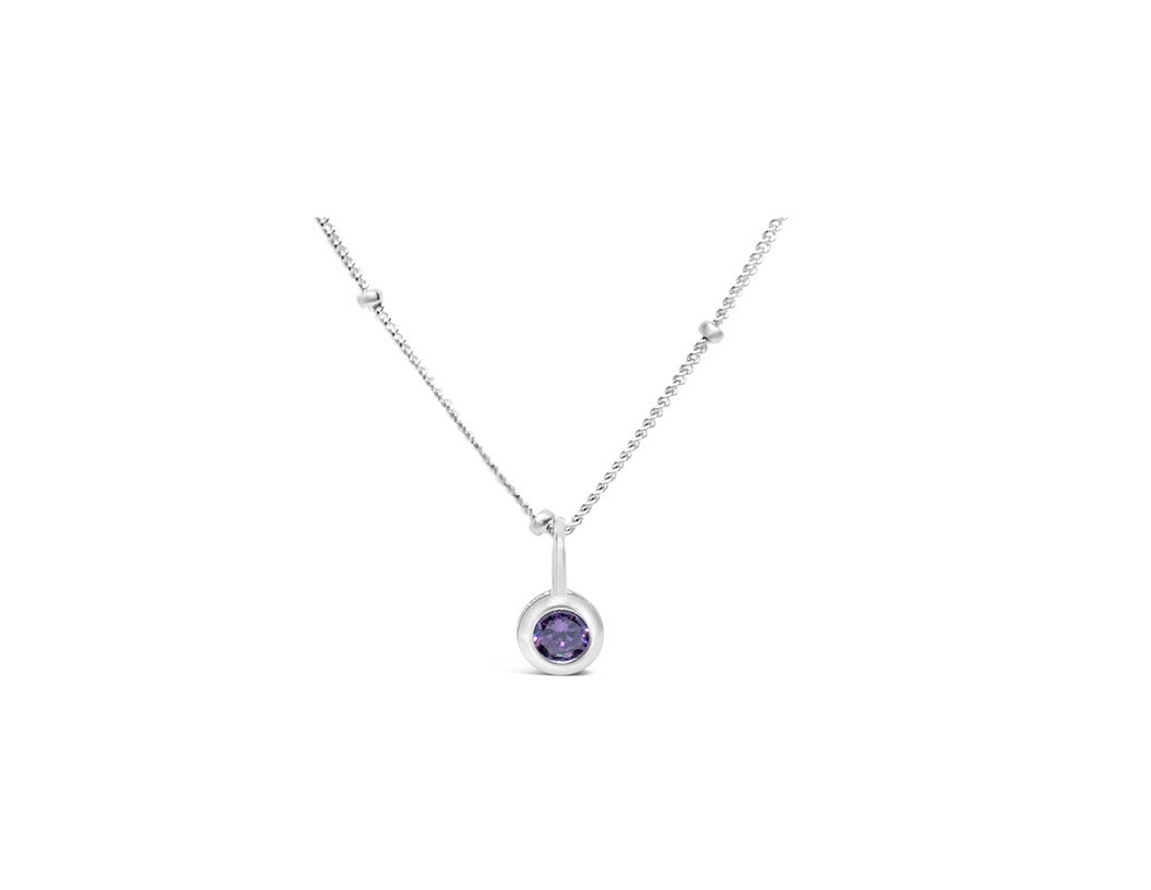 Cubic Zirconia Gold/Silver plated Bezel Necklace