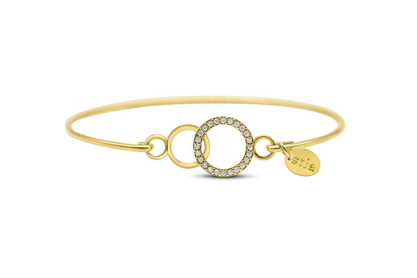 Pave Icon Bracelet - Dainty Double Circle