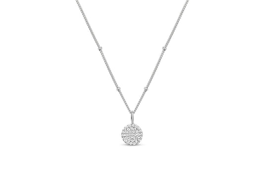 Charm & Chain Necklace - Pave Disk
