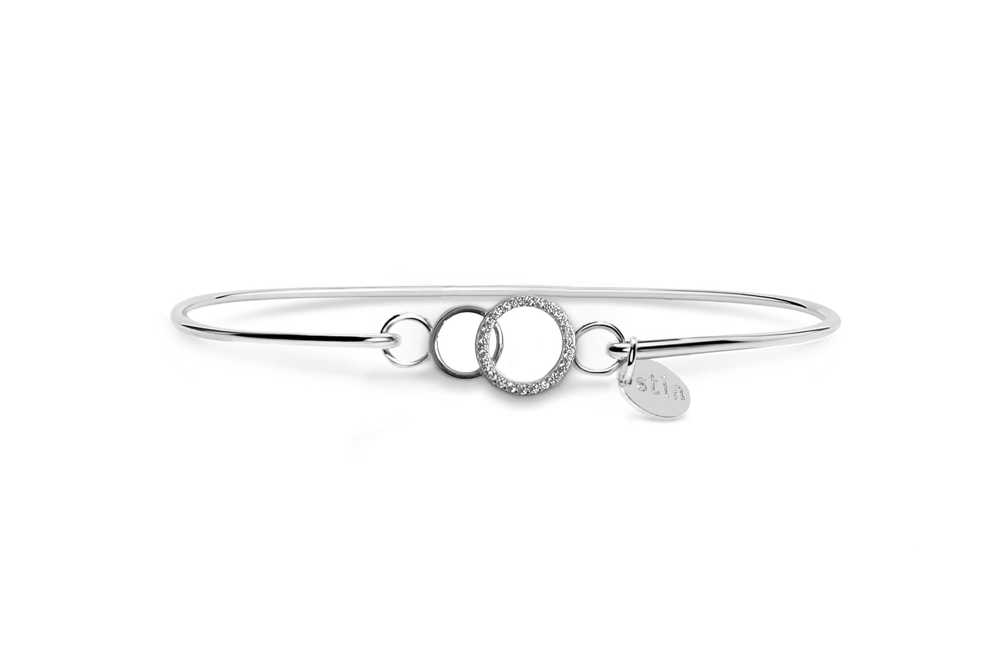 Pave Icon Bracelet - Dainty Double Circle