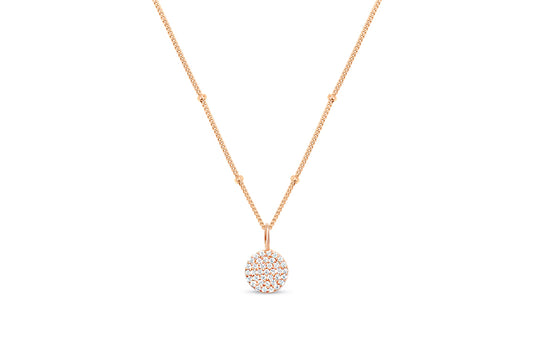 Charm & Chain Necklace - Pave Disk