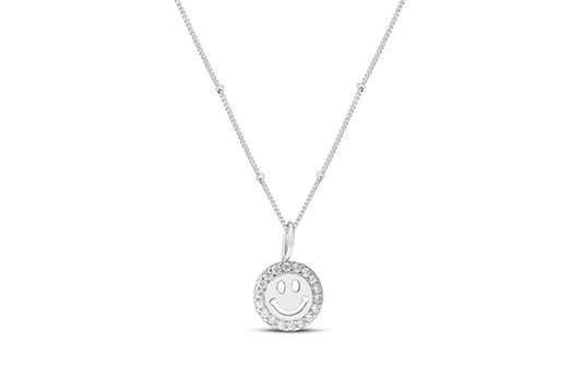 Charm & Chain Necklace - Smiley Face