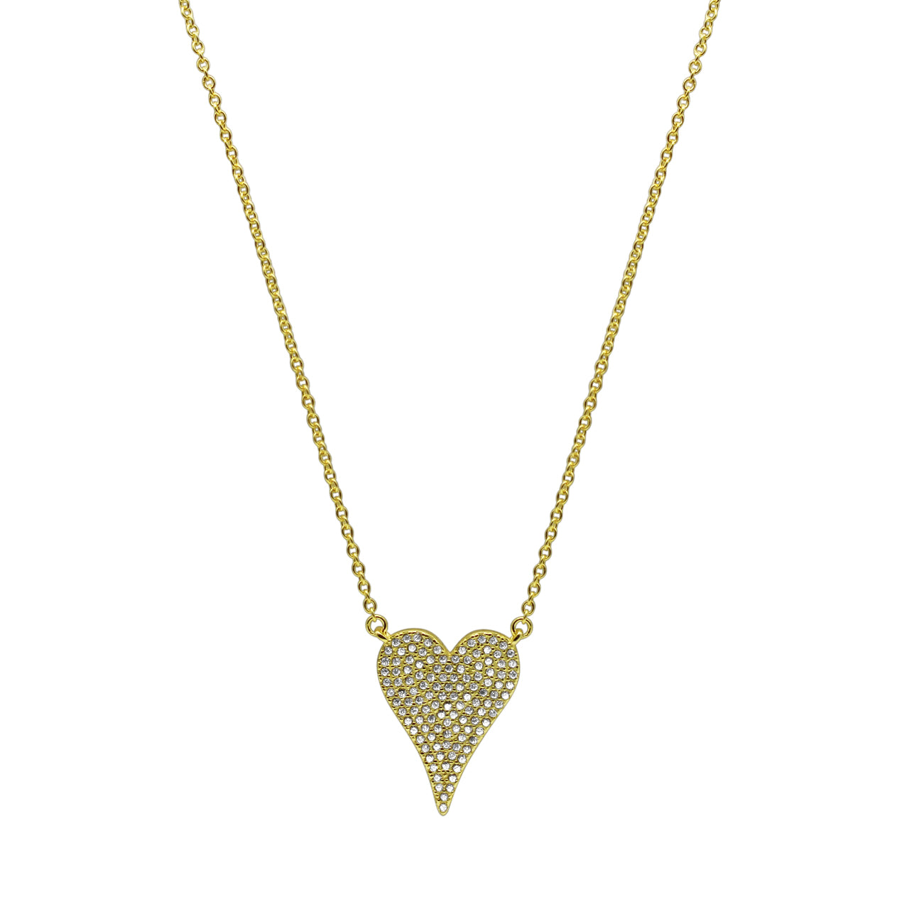 Dripping CZ Heart Necklace
