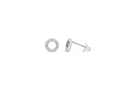 Pave Circle Stud Earring