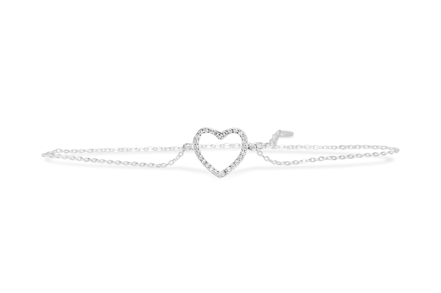 Anklet - Pave Open Heart