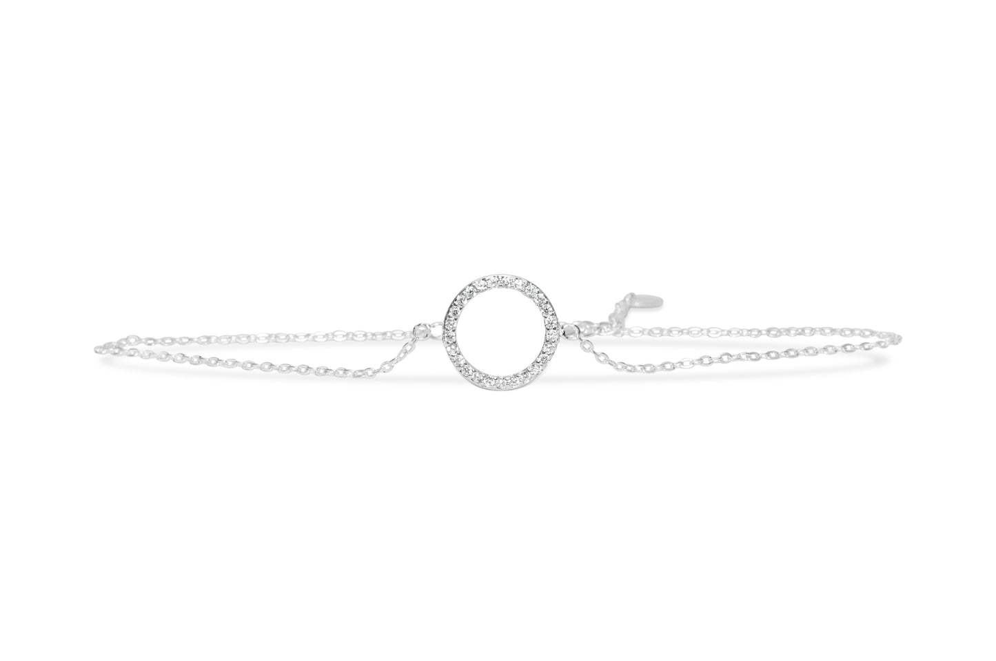 Stia Anklet - Sterling - Pave Circle